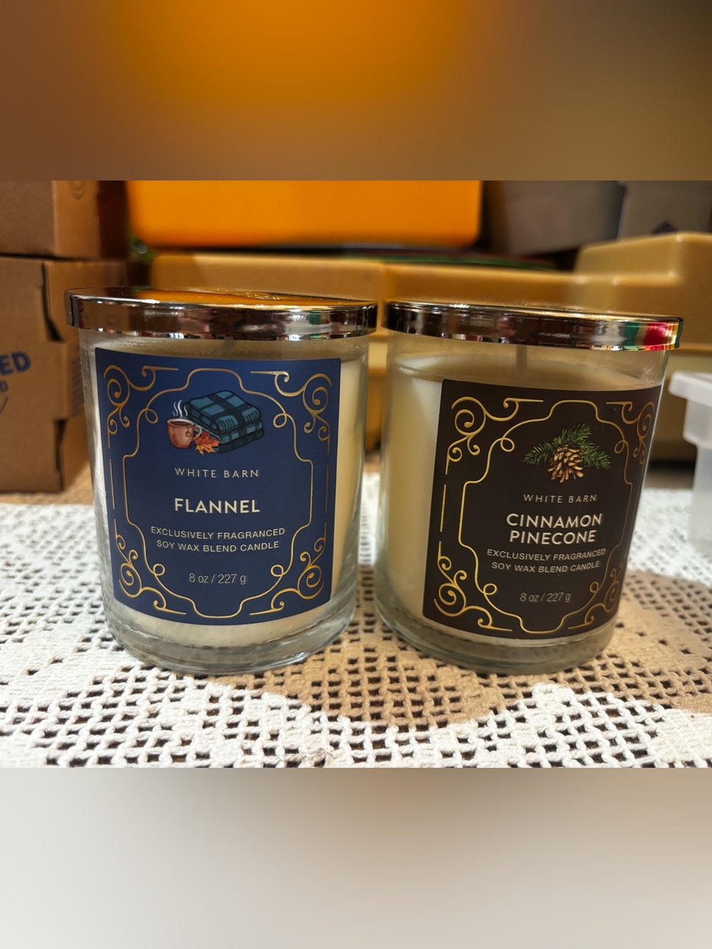 (2026)Bath and Body Works Flannel & Cinnamon Pinecone Duo Candle set